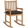 Gungstol med taupe dyna massiv teak vidaXL – miniatyr 1
