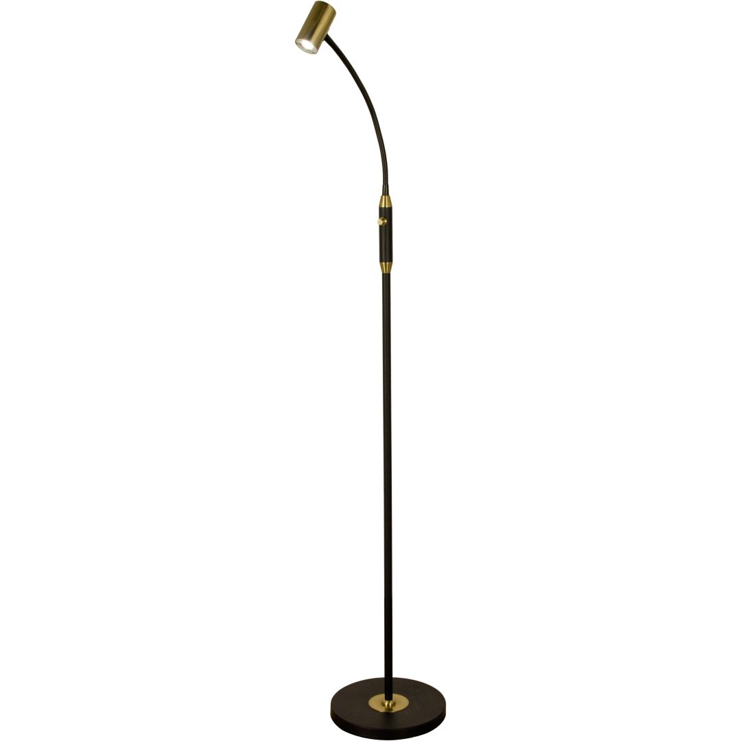 Gusto Golvlampa. Svart/mässing ANETA HOME Sockel LED Svart /Matt Mässing