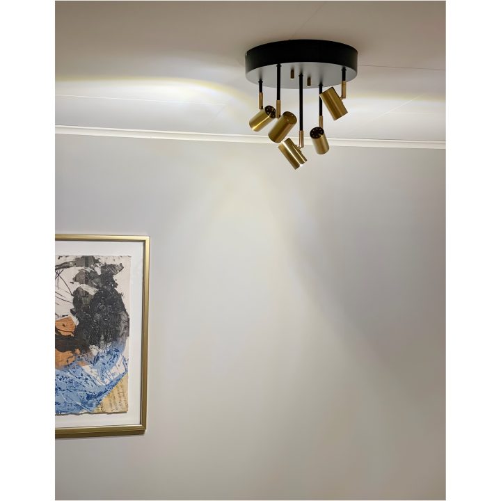 Gusto Takspot, Sv/mässing ANETA HOME Sockel LED Svart /Matt Mässing – bild 3