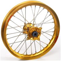 HAAN WHEELS Complete Rear Wheel Tubeless 18x4,25x36T Gold Rim/Gold Hub/Silver Spokes/Silver Spoke Nuts