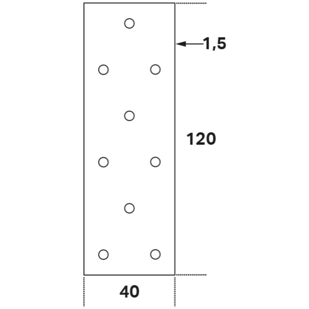 Hålplatta Hp FASTCC 40x120x1,5 mm – bild 3