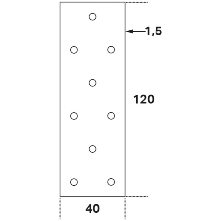 Hålplatta Hp FASTCC 40x120x1,5 mm – bild 3