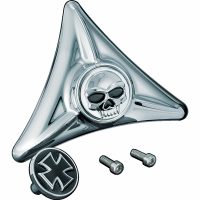 Hålskydd Nummerskylt Maltese Cross/Skull Krom KURYAKYN