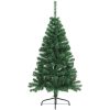 Halv plastgran med fot grön 120 cm PVC vidaXL 120 x 68 cm – miniatyr 2