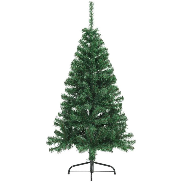 Halv plastgran med fot grön 150 cm PVC vidaXL 150 x 95 cm – bild 2