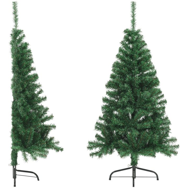 Halv plastgran med fot grön 150 cm PVC vidaXL 150 x 95 cm – bild 3