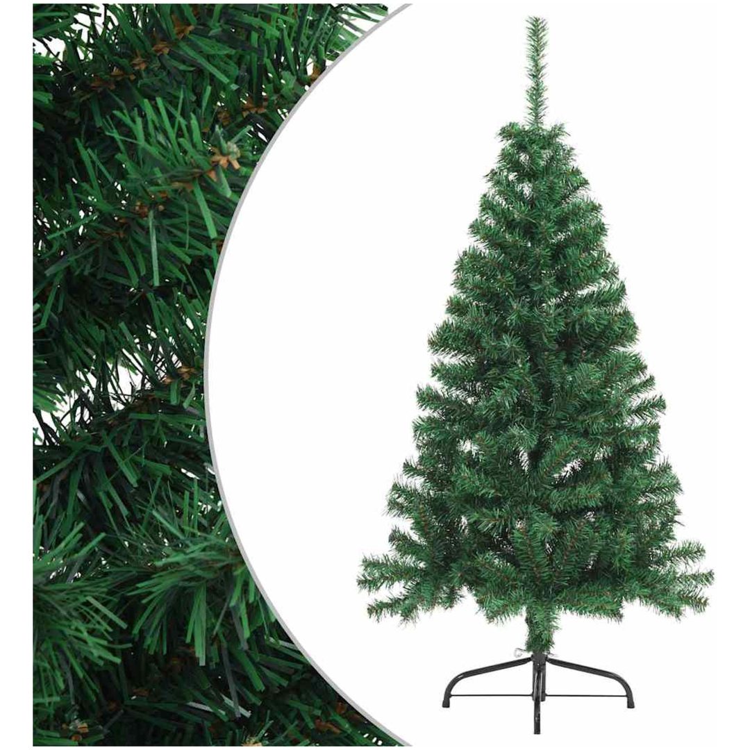 Halv plastgran med fot grön 150 cm PVC vidaXL 150 x 95 cm