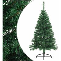 Halv plastgran med fot grön 150 cm PVC vidaXL