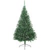 Halv plastgran med fot grön 180 cm PVC vidaXL 180 x 115 cm – miniatyr 2