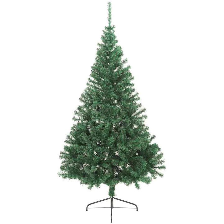 Halv plastgran med fot grön 180 cm PVC vidaXL 180 x 115 cm – bild 2
