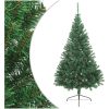 Halv plastgran med fot grön 240 cm PVC vidaXL 240 x 125 cm – miniatyr 1
