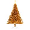Halv plastgran med fot guld 150 cm PET vidaXL 150 x 95 cm – miniatyr 2
