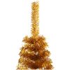 Halv plastgran med fot guld 180 cm PET vidaXL 180 x 115 cm – miniatyr 5
