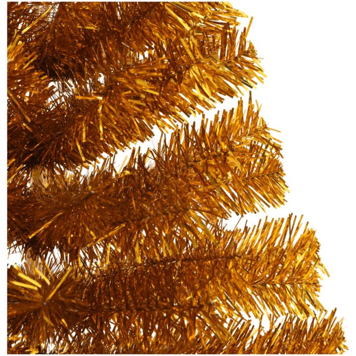 Halv plastgran med fot guld 180 cm PET vidaXL 180 x 115 cm – bild 6