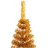 Halv plastgran med fot guld 240 cm PET vidaXL 240 x 125 cm – miniatyr 5
