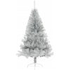 Halv plastgran med fot silver 120 cm PET vidaXL 120 x 68 cm – miniatyr 2