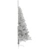 Halv plastgran med fot silver 120 cm PET vidaXL 120 x 68 cm – miniatyr 3