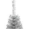 Halv plastgran med fot silver 120 cm PET vidaXL 120 x 68 cm – miniatyr 4