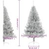 Halv plastgran med fot silver 120 cm PET vidaXL 120 x 68 cm – miniatyr 8
