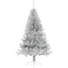Halv plastgran med fot silver 150 cm PET vidaXL 150 x 95 cm – miniatyr 2