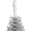 Halv plastgran med fot silver 150 cm PET vidaXL 150 x 95 cm – miniatyr 4