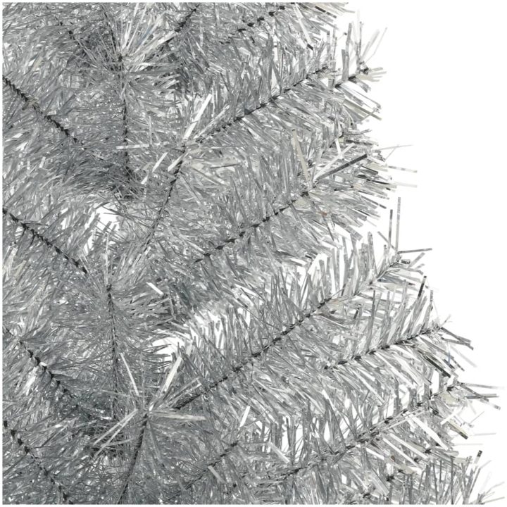 Halv plastgran med fot silver 150 cm PET vidaXL 150 x 95 cm – bild 5