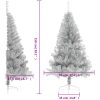 Halv plastgran med fot silver 150 cm PET vidaXL 150 x 95 cm – miniatyr 8