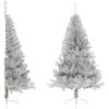 Halv plastgran med fot silver 150 cm PET vidaXL 150 x 95 cm – miniatyr 1
