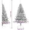 Halv plastgran med fot silver 180 cm PET vidaXL 180 x 115 cm – miniatyr 8