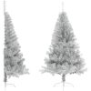 Halv plastgran med fot silver 180 cm PET vidaXL 180 x 115 cm – miniatyr 1