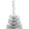 Halv plastgran med fot silver 210 cm PET vidaXL 210 x 120 cm – miniatyr 4