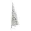 Halv plastgran med fot silver 240 cm PET vidaXL 240 x 125 cm – miniatyr 3