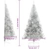 Halv plastgran med fot silver 240 cm PET vidaXL 240 x 125 cm – miniatyr 8