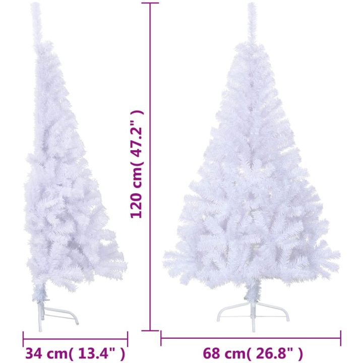 Halv plastgran med fot vit 120 cm PVC vidaXL 120 x 68 cm – bild 8