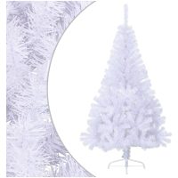 Halv plastgran med fot vit 120 cm PVC vidaXL