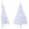 Halv plastgran med fot vit 150 cm PVC vidaXL 150 x 95 cm – miniatyr 3