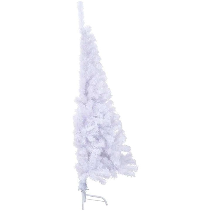 Halv plastgran med fot vit 150 cm PVC vidaXL 150 x 95 cm – bild 4