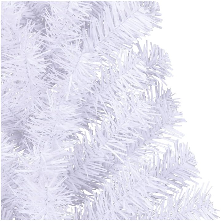 Halv plastgran med fot vit 150 cm PVC vidaXL 150 x 95 cm – bild 6