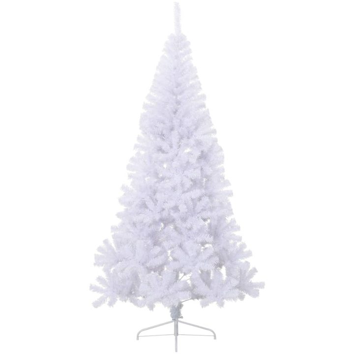 Halv plastgran med fot vit 180 cm PVC vidaXL 180 x 115 cm – bild 2