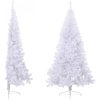 Halv plastgran med fot vit 180 cm PVC vidaXL 180 x 115 cm – miniatyr 3