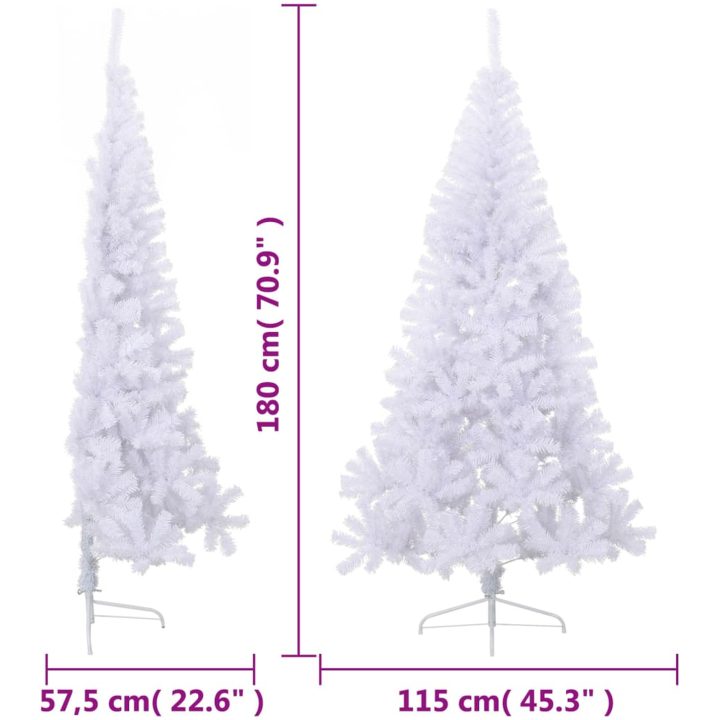 Halv plastgran med fot vit 180 cm PVC vidaXL 180 x 115 cm – bild 8