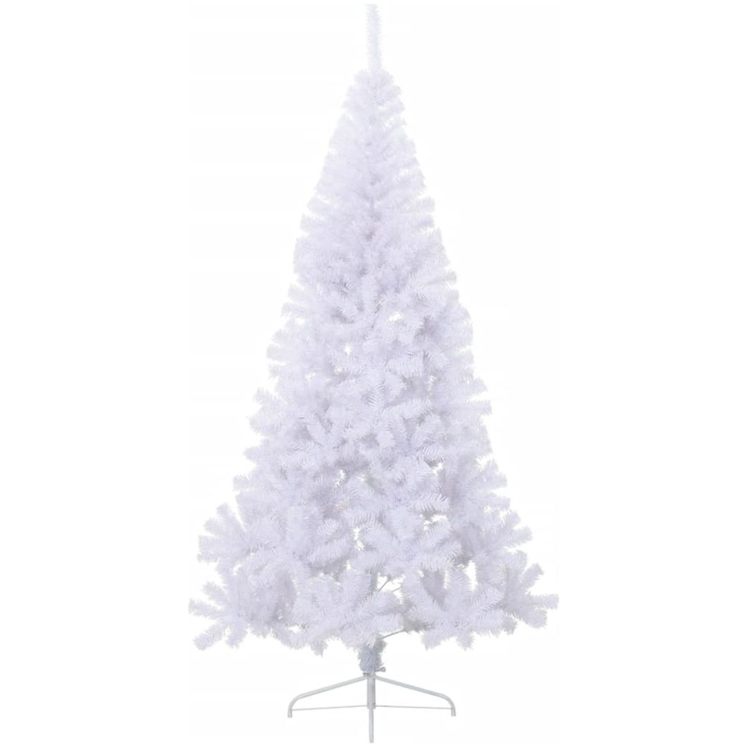 Halv plastgran med fot vit 210 cm PVC vidaXL 210 x 120 cm – bild 2