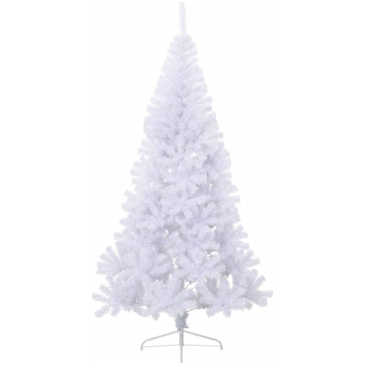 Halv plastgran med fot vit 210 cm PVC vidaXL 210 x 120 cm – bild 2