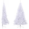 Halv plastgran med fot vit 210 cm PVC vidaXL 210 x 120 cm – miniatyr 3