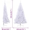 Halv plastgran med fot vit 210 cm PVC vidaXL 210 x 120 cm – miniatyr 8