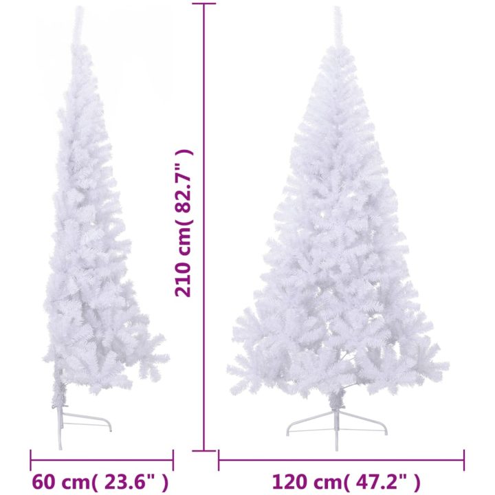 Halv plastgran med fot vit 210 cm PVC vidaXL 210 x 120 cm – bild 8