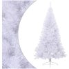 Halv plastgran med fot vit 210 cm PVC vidaXL 210 x 120 cm – miniatyr 1