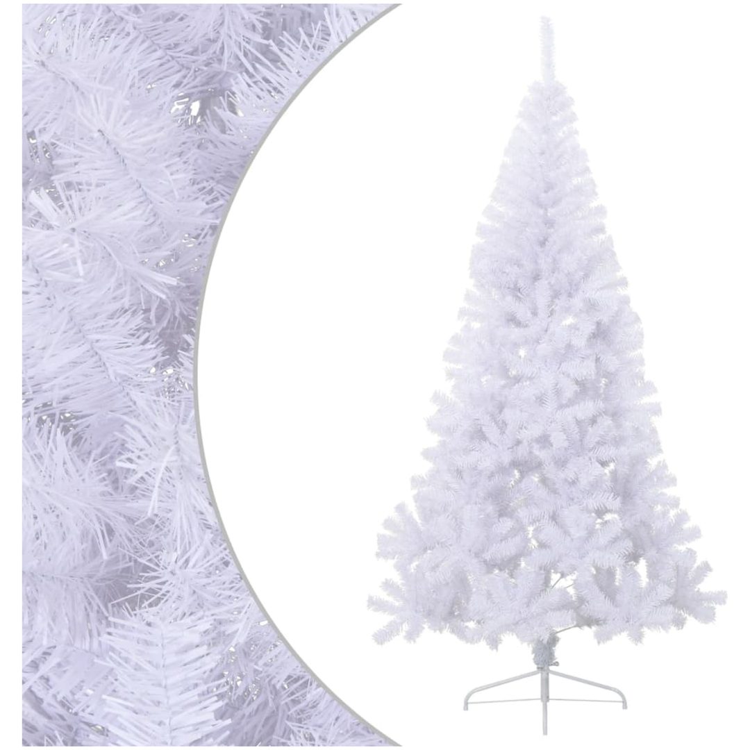 Halv plastgran med fot vit 210 cm PVC vidaXL 210 x 120 cm