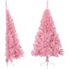 Halv plastgran med stativ rosa 120 cm PVC vidaXL 120 x 68 cm – miniatyr 1