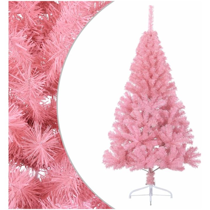 Halv plastgran med stativ rosa 150 cm PVC vidaXL 150 x 95 cm – bild 2